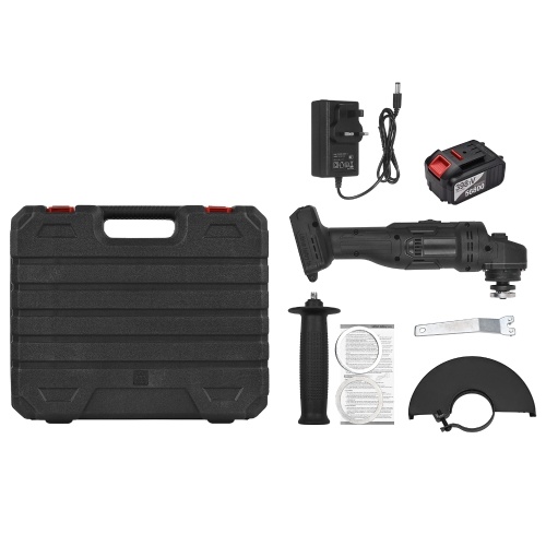 

Lithium Battery Angle Grinder Portable Battery-operated Electric Grinder Machine with Li-ion Battery & Charger 2-Position Handle Metal Wood Cutting Grinding Polishing