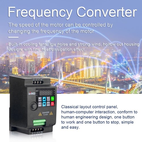 3 Phase 380V Vector Inverter VFD Variable Frequency Converter for Stepless Motor Speed Control 