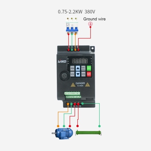 3 Phase 380V Vector Inverter VFD Variable Frequency Converter for Stepless Motor Speed Control 