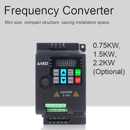 3 Phase 380V Vector Inverter VFD Variable Frequency Converter for Stepless Motor Speed Control 
