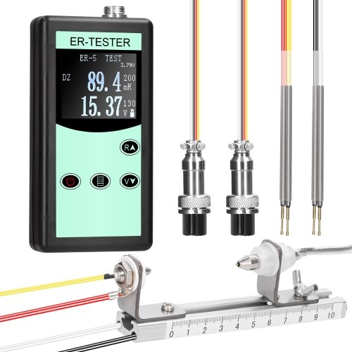 130V 5mΩ ~ 200Ω Probador de resistencia interna de batería de cuatro hilos de mano Probador de resistencia interna de voltaje de batería multifuncional Probador de batería de litio con botón de hidruro de níquel-metal