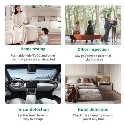 NOYAFA Portable Formaldehyde Detector Indoor Air Quality Monitor HCHO and TVOC Monitor with Audible Alarm LED Indicator for Home HVAC System 
