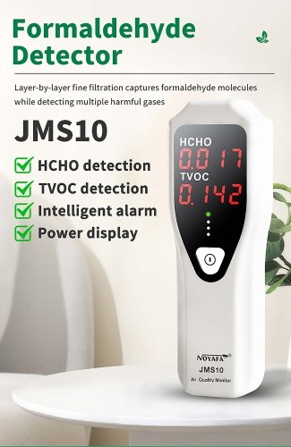 NOYAFA Portable Formaldehyde Detector Indoor Air Quality Monitor HCHO and TVOC Monitor with Audible Alarm LED Indicator for Home HVAC System 