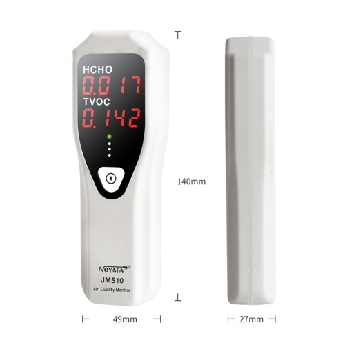 NOYAFA Portable Formaldehyde Detector Indoor Air Quality Monitor HCHO and TVOC Monitor with Audible Alarm LED Indicator for Home HVAC System 