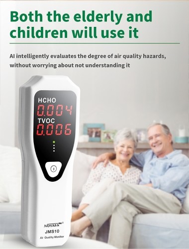 NOYAFA Portable Formaldehyde Detector Indoor Air Quality Monitor HCHO and TVOC Monitor with Audible Alarm LED Indicator for Home HVAC System 