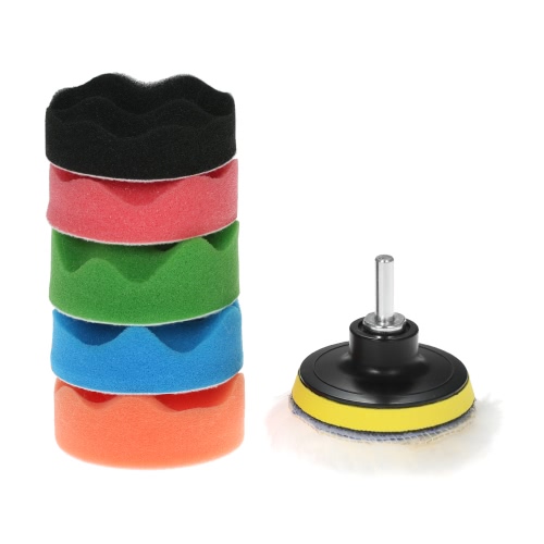 

7PCS Brand New 3 "80mm / 5" 125mm / 6 "150mm / 7" 180mm Автомобильные полировальные подушки Waxing Buffing Pad