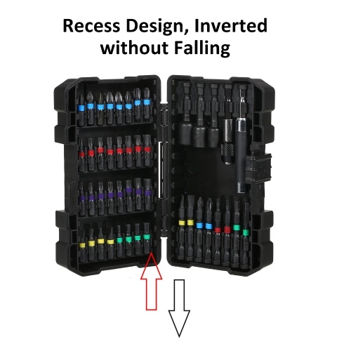 45PCS Drill Bit Set Screwdriver Bit Set Impact Driver Bit Set for Wood, Metal, Steel and Security Screwdriver Bits for Power Tool with Case 