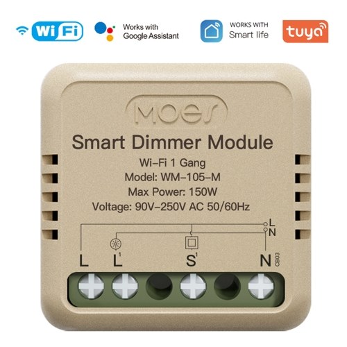 

Tuya WiFi Intelligent Switch Dimmer DIY Module Light Switch Mobilephone APP Remotely Control Activate Home Devices Compatible with Alexa and Google Assistant for Voice Control