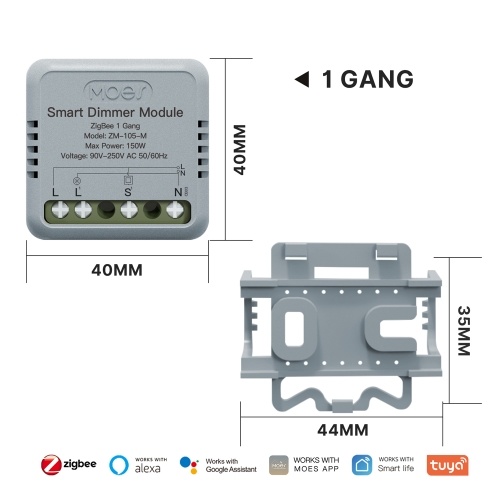 

Tuya ZigBee Intelligent Switch Module Portable Home Automation DIY Breaker Timing Control Voice Control Switch Compatible with Google Home and Amazon Alexa