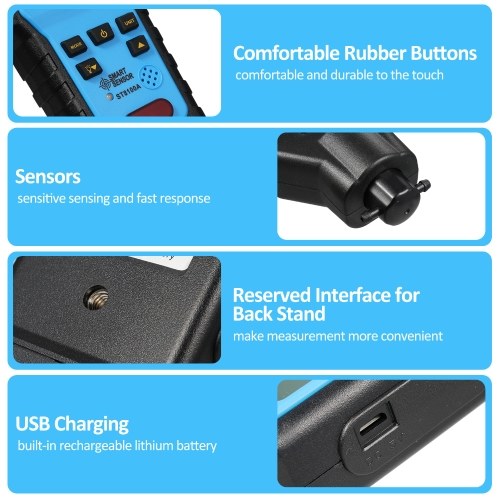 SMART SENSOR Oxygen Gas Detector Digital Portable Handheld O₂ Gas Tester Rechargeable Precision Oxygen Meter O₂ Concentration Measurement Tester Device for Climbing Tunnel Laboratory and Industry 