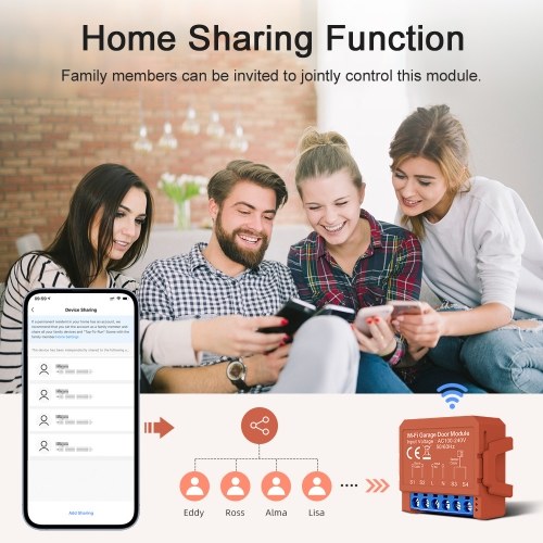 Tuya WiFi Intelligent Garage Door Opener Garage Door APP Remote Conrtroller Garage Door Timer Opener Module Wireless Controller for Garage Door Compatible with Amazon Alexa Google Home 