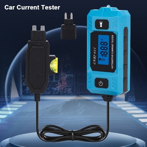 CNBJ-611 Automotive Fuse Current Tester Car Leakage Analyzer Fault Tester Automotive Fuse Current Testing Tool Blue Backlight LCD Display with Front Illumination Light 