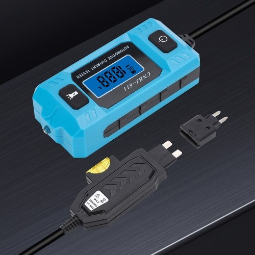 CNBJ-611 Automotive Fuse Current Tester Car Leakage Analyzer Fault Tester Automotive Fuse Current Testing Tool Blue Backlight LCD Display with Front Illumination Light 
