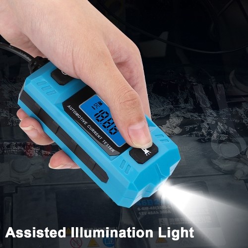 CNBJ-611 Automotive Fuse Current Tester Car Leakage Analyzer Fault Tester Automotive Fuse Current Testing Tool Blue Backlight LCD Display with Front Illumination Light 