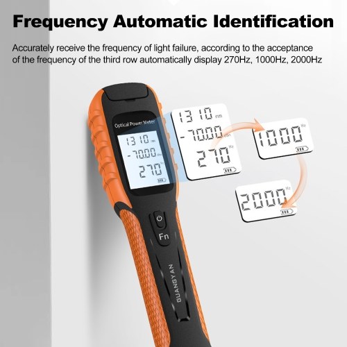 

G11 Optical Power Meter High Precision Rechargeable Fiber Optic Power Meter with Flashlight OPM Measurement Range -50~+26dBm FC/SC/ST