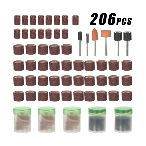 

206pcs 1/8" Shank Rotary Tool Accessories Set Sanding Grinding Brushing Polishing Bits Accessory Kit with Storage Box for Dremel Grinder