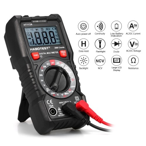 

HABOTESE HT113A Digital Multimeter 2000 Counts Non Contact Multi Meter