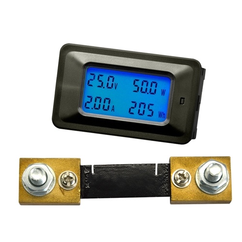 PC05-100A LCD DC 8-100V Current Power Energy Meter Tester 100A 4 IN1 Digital Voltmeter Ammeter