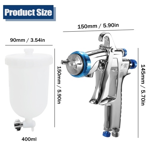 

Professional Stainless Steel DIY Air Spray Machine with Gravitational Feed Fluid Cup Hand Manual Spraying Painting Tool