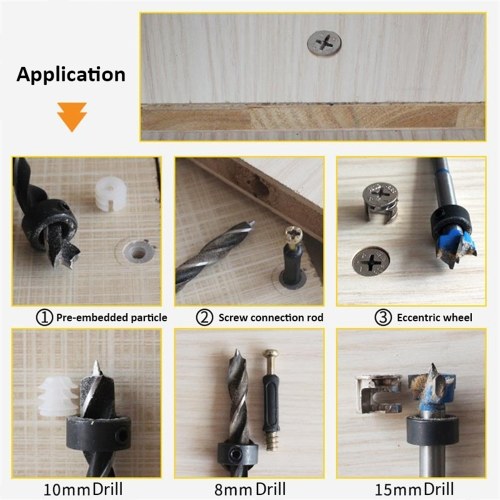

25 компл. Открывашек 3 в 1, мебельная фурнитура, разъем, деревообрабатывающая мебель, разборка, размотка, сверление, пробивка отверстий, локатор, эксцентричные колесные пары