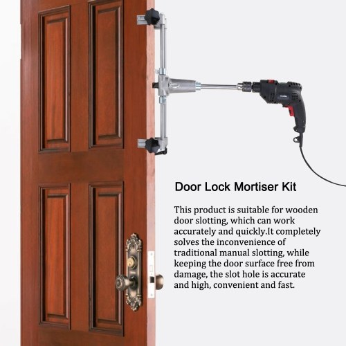

Multifunctional Professional Locksmith Woodworking Door Lock Mortiser Kit Hole Saw Opener Intallation Mortising Jig Tool Maintenance Set