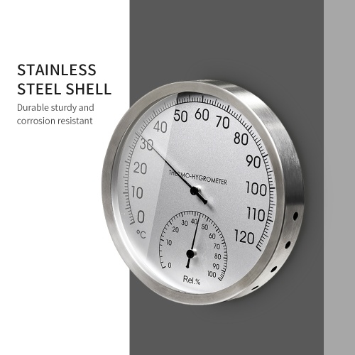 30~60℃ Hygrometer 0~100/%Rh 127mm Wall Hanging Weather Humidity Thermometer