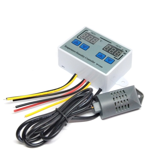 Dual Digital Temperature Humidity Controller Home Fridge Thermostat Humidistat Thermometer Hygrometer XK-W1099 AC110-220V 