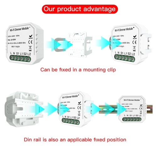 

2 Gang DIY WiFi Intelligent 2 Way Light LED Dimmer Module Switch APP Remote Control Compatible with Alexa Google Home