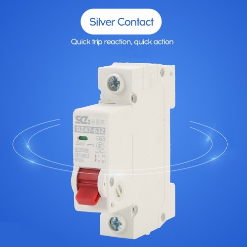 

Portable Durable Photovoltaic Direct Current Miniature Circuit Breaker Switch Overload Leakage Short Circuit Protector DZ47-63Z-1P