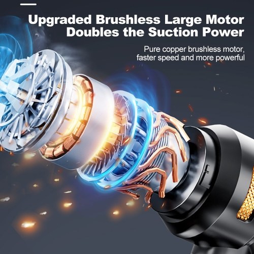 

4 в 1 тряпка со сжатым воздухом, 3-ступенчатая регулировка, 80 000 об/мин, 6000 мАч, перезаряжаемая батарея, портативный пылесос, портативный воздуходувка для автомобильного ПК, клавиатуры, ковра