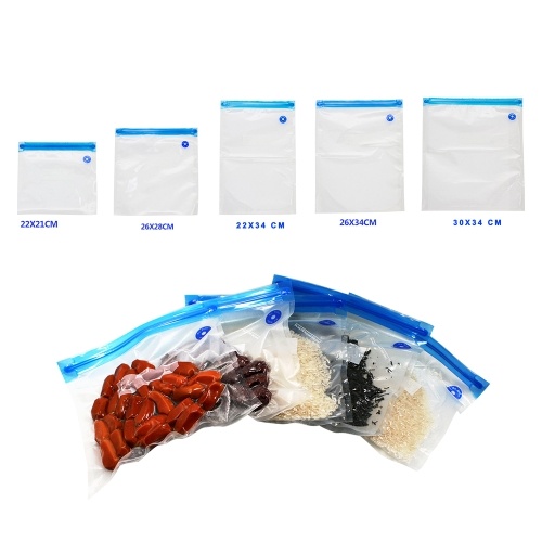 

5pcs/set Vacuum Storage Bags Transparent Space Saver Seal Bag for Food Comforters Pillows