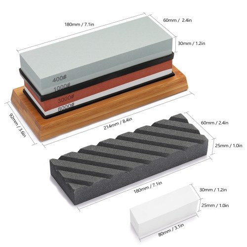 

400/1000# 3000/8000# Grit Premium Whetstone Cut Sharpening Stone Set Sharpener for All Blade Non Slip Base Cutter Sharpener