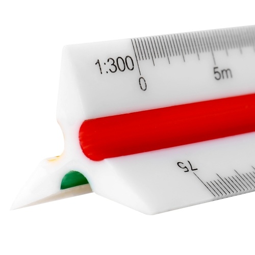 

300mm Professional Architect Three-edged Ruler 3 Color-Coded Grooves 6 Scales Available with Protective Cover