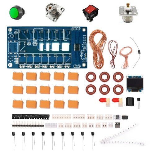 ATU-100 Kits DIY 1.8-50 MHz ATU-100 Mini sintonizador de antena automático por N7DDC 7x7 + 0.96 polegadas OLED Firmware Programmed DIY Tool Set