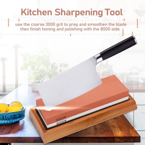 

3000/8000 Grit Premium Whetstone Cut Sharpening Stone Set Professional Cutter Sharpener with Non Slip Base Home Kitchen Cutter Sharpener