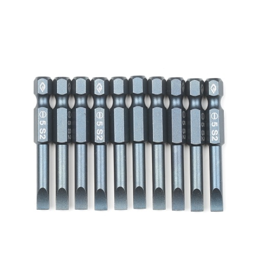 10-Piece Slotted Screwdriver Bit Set 1/4-inch Hex Shank S2 Steel Magnetic Screw Driver Bit Set for Power Screwdriver Electric Hand Drill