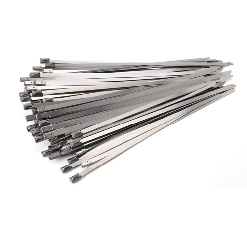100PCS 304 Stainless Steel Self-locking Banding Tie Multi-Purpose Zip Ties Thicken Fastener with Steel Ball Inside