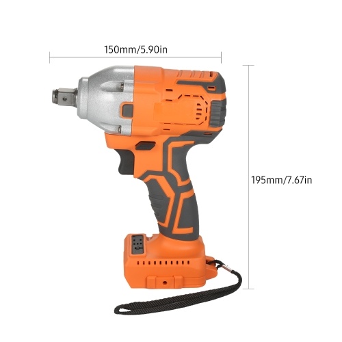 

Cordless Brushless Impact Wrench 1/2 Inch 380Nm High Torque 2 x 6.0A Li-ion Battery Variable Speed Fast Charger with Carry Box Socket for Home Motorcycle