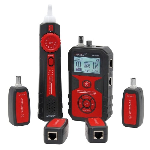 Localizzatore di cavi NF-858C RJ11 RJ45 BNC Strumento di misurazione del cavo portatile del tester del cavo del cercatore del cavo per il test del cavo di rete