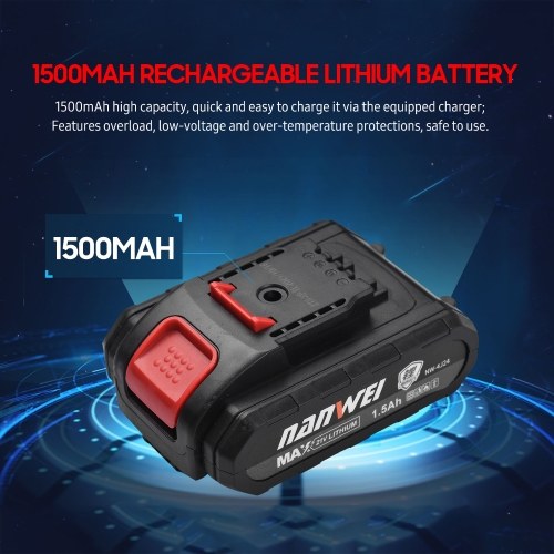 

NANWEI 21V Portable Cordless Drill 3/8 Inch Chuck 25+1 Gear Adjustment Handheld Electric Drill Power Drill with Battery Indicator LED Work Light 2-variable Speed 30N.m Max Torque Includes 1500mAh Battery & Fast Charger