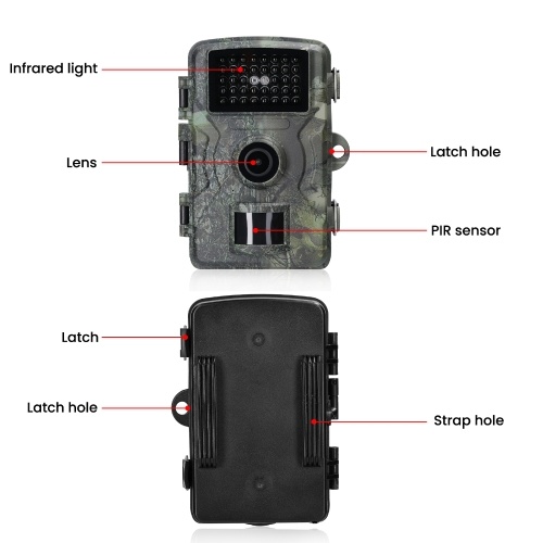 16MP 1080P Outdoor Camera Field Detection Infrared Camera 2.0 Inch TFT Color Display Day Night Use Hunts Night-Visions Camera IP66 Waterproof 12 languages Optional 