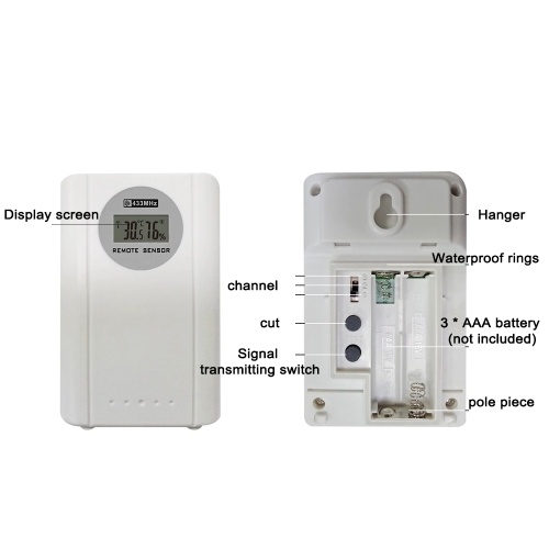 Multifunctional Home/Office Weather Station Color Digital Display Clock Outdoor and Indoor Temperature Tester Hygrometer Weather Forecast Table Clock 