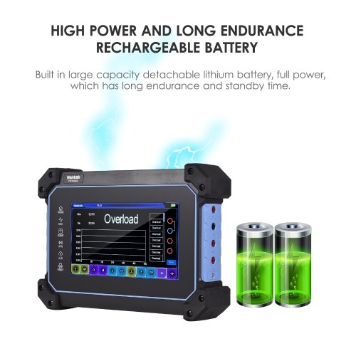 Hantek TO1254D Rechargeable Portable Oscilloscope Multimeter 4-Channel 250MHz Bandwidth 1GSa/S Sampling Rate 8M Storage Depth 25MHz Signal Source 7-inch TFT LCD Digital Storage Oscilloscope Arbitrary Waveform Generator with Tool Bag 
