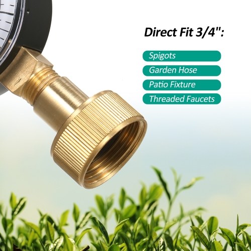 

Lepmerk 2- 1/2'' Pressure Gauge Water Pressure Test Gauge 3/4'' Female Hose Thread 0-200 PSI with Red Pointer
