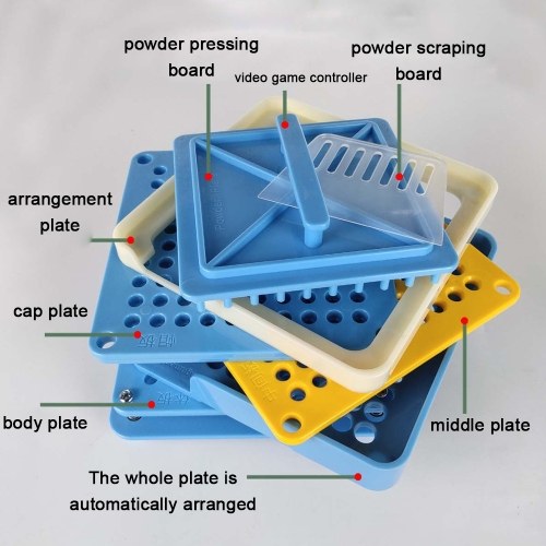 

100 Positions Powder Filling Machine 00# Size Household Hand Movement Easy Operate Capsules Filler