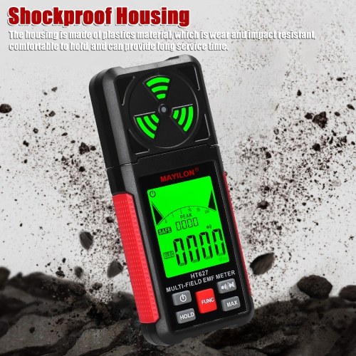 MAYILON Handheld EMF Meter Portable Electromagnetic Radiation Detector Household Laboratory Hospital Digital Electric Field Detector Multi-functional Radioactive Detector 