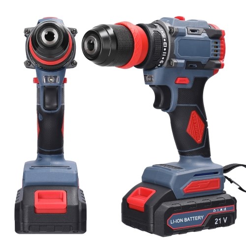 21V 2in1 Lithium Drill Electric Screwdriver 55Nm Torque Brushless Motor Practical Screw Driver for Home Appliances Furniture Installation Automotive Electronics Repairing (without Battery) 