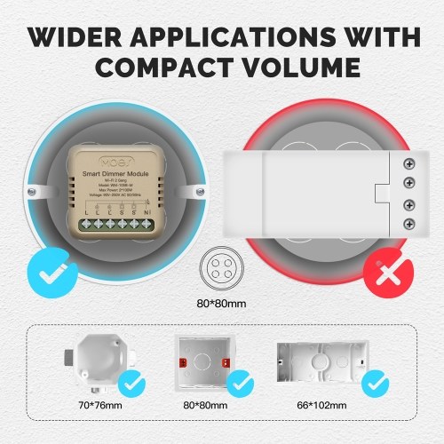 Tuya-WiFi-intelligenter Schalter DIY-Modul-Lichtschalter Handy-APP-Fernsteuerung Aktivieren Sie Home-Geräte kompatibel mit Alexa und Assistent für Sprachsteuerung