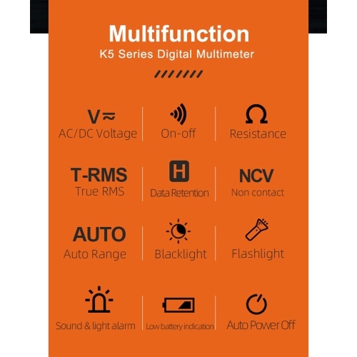 MAYILON Digital Multimeter Multi Tester with NCV Non-Contact Voltage Detection TRMS 4000 Counts Automatic/Manual Measurement Mode Backlit LCD Display Data Hold Function Measure AC DC Voltage Resistance On-off 