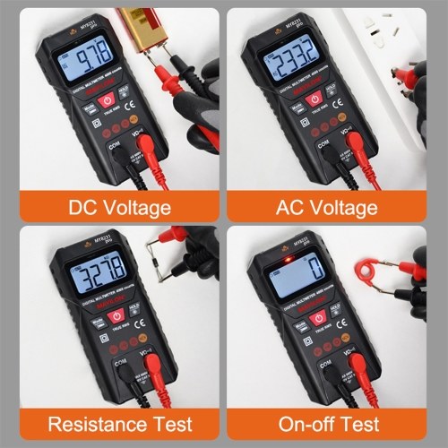 MAYILON Digital Multimeter Multi Tester with NCV Non-Contact Voltage Detection TRMS 4000 Counts Automatic/Manual Measurement Mode Backlit LCD Display Data Hold Function Measure AC DC Voltage Resistance On-off 